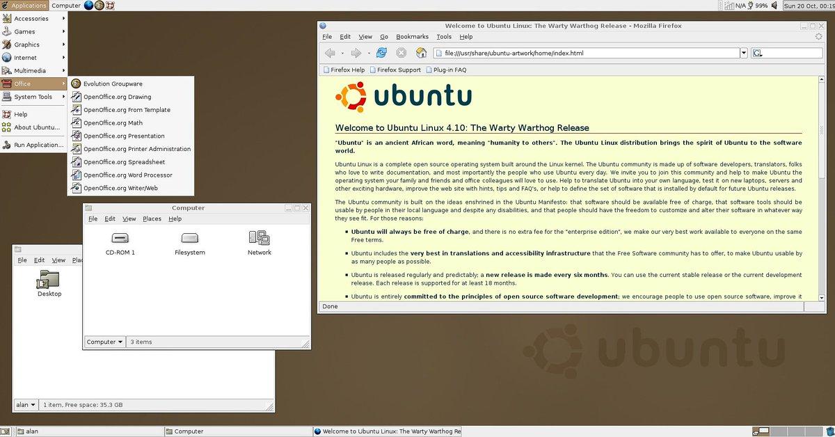 نقد و بررسی Ubuntu Warty Warthog؛ سنگ بنای اوبونتو مدرن — تصویر 3